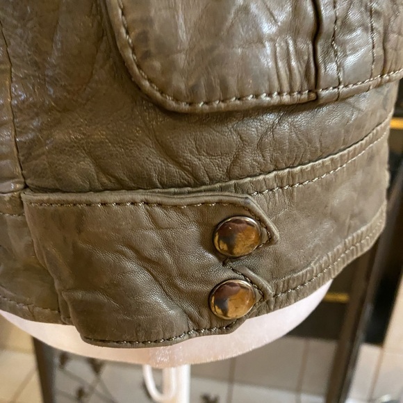 Maje Women's Genuine Lamb Leather Gray Moto Jacket, Size Medium - Picture 8 of 12